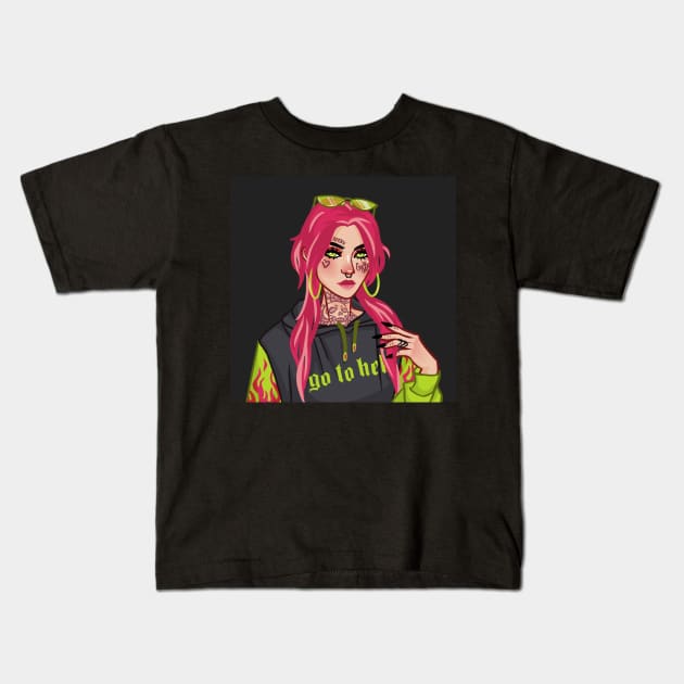 Acidic girl Kids T-Shirt by LinDemonic